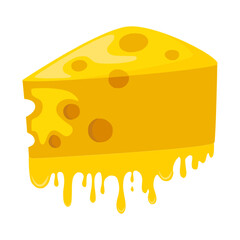 Creamy Melted Cheese Vector. Appetizing melted cheese with a smooth, gooey, and stretchy texture. Ideal for food advertising, restaurant menus, packaging, culinary blogs, social media content