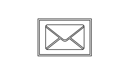 Simple Outline Drawing of an Envelope Icon.