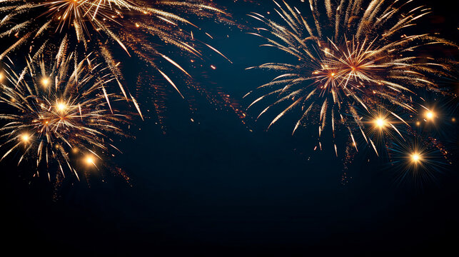 Silvester 2026, new year, new year's eve, party, new years eve background banner panorama long- purple firework fireworks display on dark blue night sky - Powered by Adobe