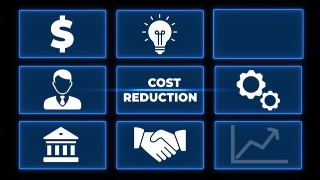 Cost reduction business finance concept on virtual screen. Business, technology concept.