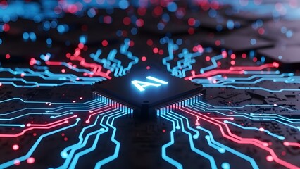 Artificial intelligence circuitry network digital futuristic technology