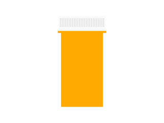 Pharmaceutical translucent Pill Vial on translucent background