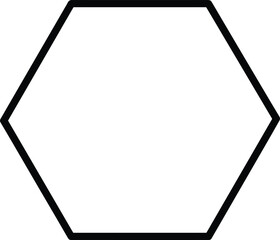 Hexagon outline shape icon illustration, geometric polygon frame, minimal abstract design element, technology symbol, modern interface graphic, vector border