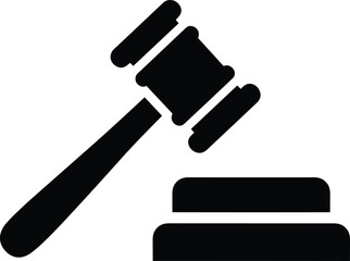 WebLegal gavel icon illustration, law justice concept, court judgment symbol, auction hammer graphic, judiciary authority, legal decision making design
