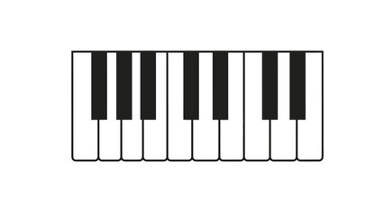 Fototapeta premium A minimalist illustration of a piano keyboard on a clean white background