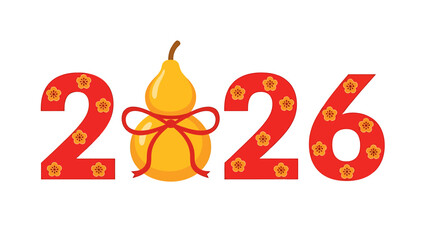 Celebratory 2026 New Year with Golden Fruit Design