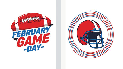 Vibrant Football Graphics for February Game Day Celebration