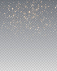 Abstract Light Glitter Particles with Shining Stars, Transparent Overlay