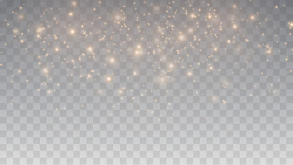 White Sparkle Light Particles Overlay on Transparent Background