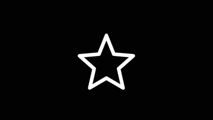 Simple Outline Star Icon on Black Background.