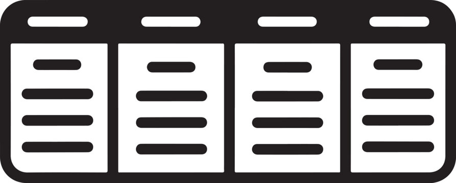 Simple black and white spreadsheet icon design
