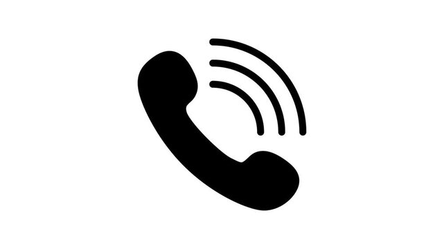 Solid Black Fill Phone Call Pop Up Animation 4K Transparent Background