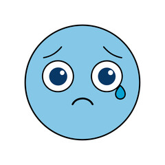 Cute emoji face with teary eyes