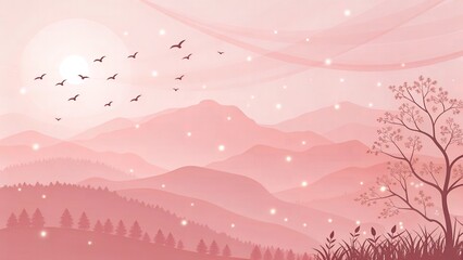 Soft Rose Pink Gradient Mesh with Airy Luminous Glow