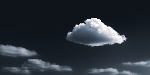 Obraz premium A solitary cloud floats serenely in the vast, deep blue expanse of the sky. The pristine white cloud stands out vividly against the backdrop, providing a sense of peace and contemplation.