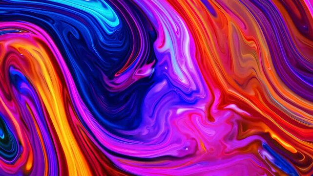 Dynamic abstract design with swirling, vivid colors blending seamlessly, creating a bold and energetic visual. perfect for contemporary art themes, interior design inspiration, and creative graphic pr
