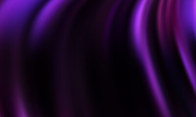 Abstract dark background with flowing purple light waves, soft glow curves and elegant mysterious gradient atmosphere.
