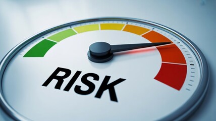 Assess risk with this modern gauge showing levels from low to high, ideal for financial analysis, business strategy, or safety presentations about calculated decisions