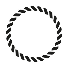 Minimalist rope icon circle sign pattern silhouette stock illustration