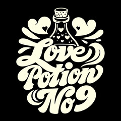 Love Potion No 9 bottle with hearts vector potion bottle