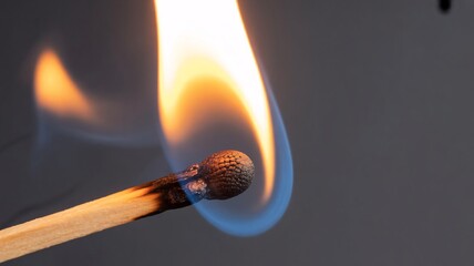 Ignite your creative spark with a close-up of a vibrant burning match flame for striking visuals and symbolic storytelling about passion and inspiration