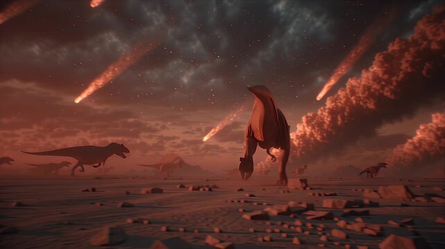 Dinosaur Extinction Event, Meteorite Impact and Prehistoric Chaos, dinosaur extinction background