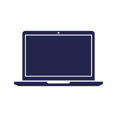 Modern laptop icon with blank screen