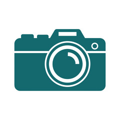 Camera icon illustration on white background