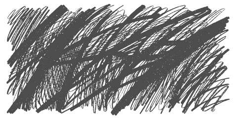 Brush, marker drawn bold doodle lines seamless pattern. Charcoal marker grunge rough underline hand drawn brushstrokes.  Crosses, oval and strikethroughs. Vector black ink illustration of scribbles.