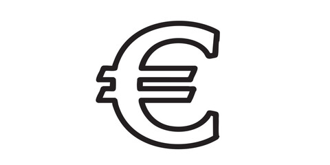 Obraz premium Euro sign outline icon vector