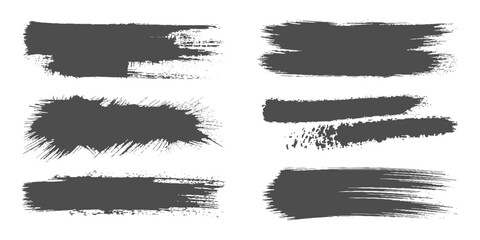 Flat Paint Brush Thin Full Background High Detail Abstract Vector Background Set, Vector grungy paint brush strokes collection. Calligraphy straight smears, stamp, lines. 