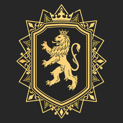 Obraz premium classic and elegant lion shield logo for a strong and professional company 