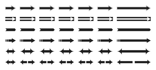 Black Arrow Direction Signs - Arrow icon vector illustration. 