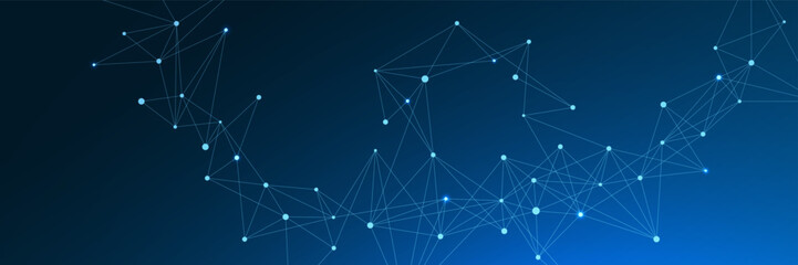 Global network connection with dots and lines. Minimalist network communication and big data visualization. Suitable for internet technology and science. Vector
