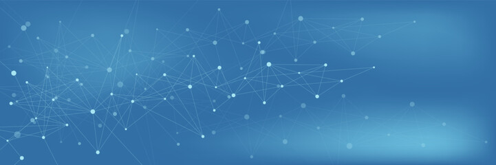 Abstract medical and science background with connecting dots lines or plexus. Vector