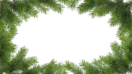 Green pine garland border with black center