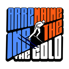 Skiing graphic with text adrenaline in the cold winter © RABBYMIA