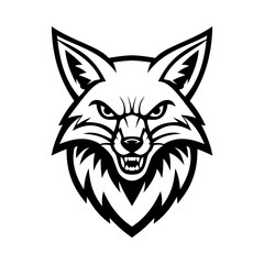 Outline Fox Face Character e-Sport Logo Vector Template