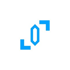 Minimalist Light Blue Focus Camera Logo with Corner Frames and Diamond Center
