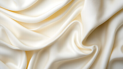 Obraz premium Silk fabric cream satin drape cloud dancer 2026 elegant flowing texture soft luxurious