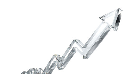upward growth arrow financial chart showing positive market performance rising trend analytics on white background