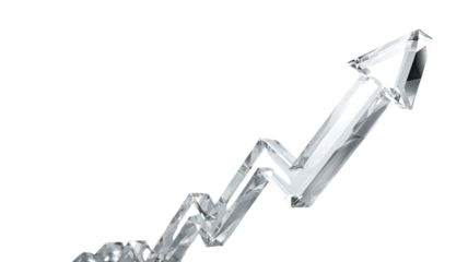 upward growth arrow financial chart showing positive market performance rising trend analytics on white background