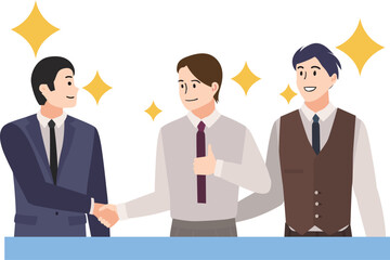 Business Teamwork and Successful Collaboration of Men / Trabajo en Equipo y Colaboración Empresarial Exitosa / Trabalho em Equipe e Colaboração Empresarial Bem-sucedida