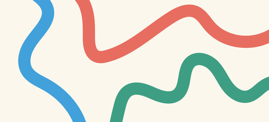 Abstract Playful Minimal Background with Wavy Line Art
