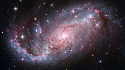Vast Spiral Galaxy With Swirling Arms And Star Nurseries In Deep Space