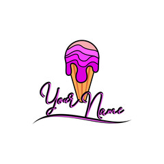Ice cream logo design vector