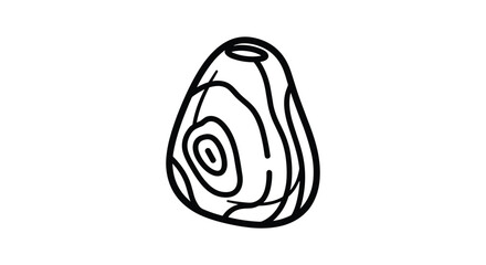 Simple line drawing of a rock or stone