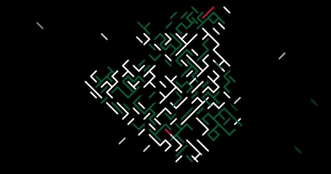 Modern Motion Lines Algerie Map Visualization