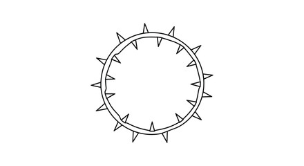 Simple line drawing of a circle with sharp spikes