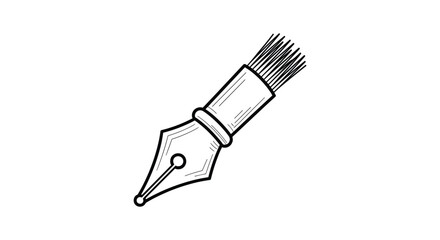 Fountain pen nib illustration on white background